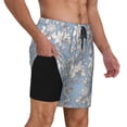 thumbnail image 3 of Picia Lily Flower pattern Mens Swim Trunks with Compression Liner Stretch Beach Shorts Quick Dry with Zipper Pockets No-Chafing Board Shorts-XX-Large, 3 of 9