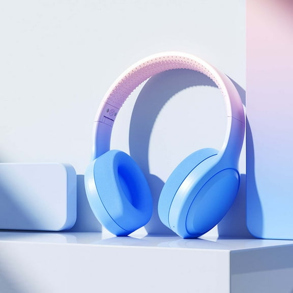 Bluetooth Headphones Over Ear, 80H Playtime Headphones Wireless with Mic, Bluetooth Headphones with 3 EQ Modes, HiFi Stereo Foldable Wireless Headphones for Phone PC Travel Workout,Blue