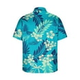 thumbnail image 4 of ALLLIST Collared Shirts for Men Short Sleeve Hawaiian Button Down Shirts Casual Blue Mens Clothing, 4 of 5