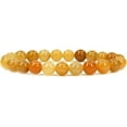 thumbnail image 1 of Natural Multicolor Yellow Jade Gemstone 8mm Round Beads Stretch Bracelet 7" Unisex, 1 of 4