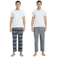 thumbnail image 5 of Men's Soft 100% Cotton Elastic Waistband Sleep Pajama Pants,Straight Leg Comfy Striped Sleepwear Winter Pajamas Bottoms with Pockets,Thick Loungwear Pants Homewear PJ Pants,S-XXL Gray, 5 of 6
