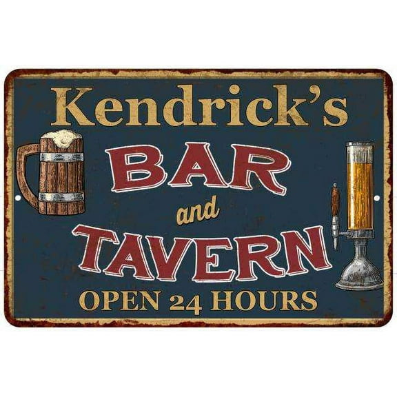 Kendrick's Green Bar & Tavern Rustic Sign 8 x 12 High Gloss Metal 208120047929