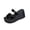 Black, variant on Womens Slip-on Platform Wedge Sandals Open Toe High Heel Two Strap Wedge Mules Slides Prom Summer Dress Shoes