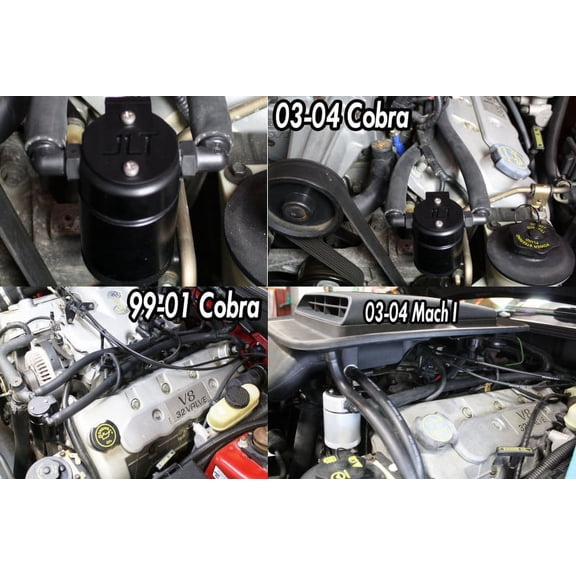J&L 99-04 Ford Mustang SVT Cobra Driver Side Oil Separator 3.0 - Black Anodized