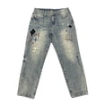 thumbnail image 4 of Rhuody Jean For Men Spring And Autumn Loose Fit Streetwear Style Embroidered Straight Leg Jeans Casual Daily Wear 34 Blue, 4 of 9