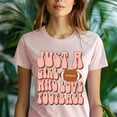 thumbnail image 5 of Just a Girl Who Loves Football Shirt | Retro Game Day Tee for Women, Azalea, Size L, 5 of 6