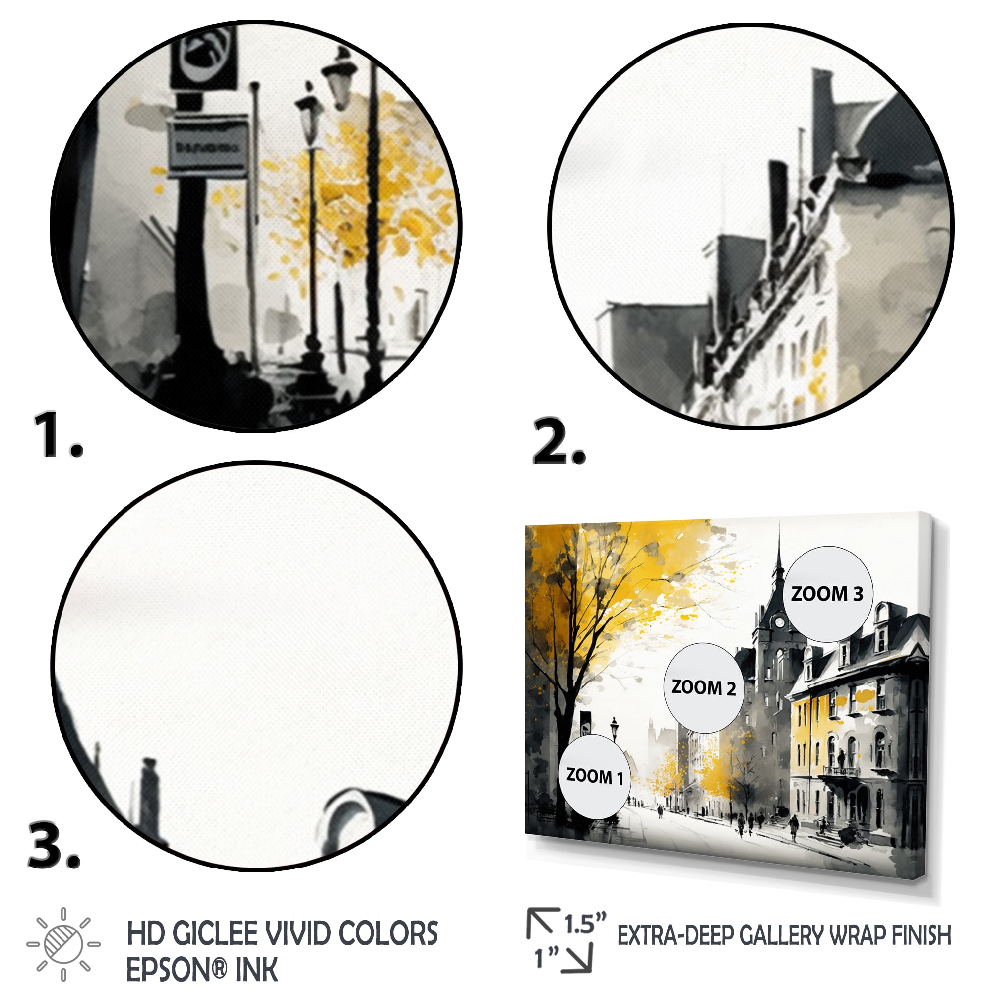 Designart Old Quebec Cityscape I Canvas Wall Art