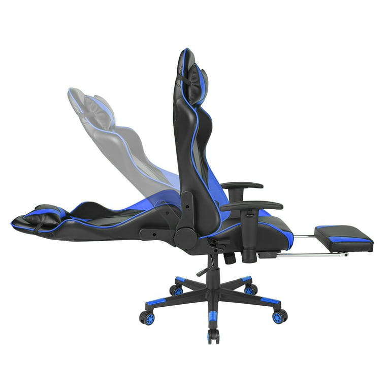 High-Back PC & Racing Gaming Chair, : 43.3 lb., Ergonomic high back design,  thick padded seat cushion, removable lumbar support and headrest,  retractable footrest for extreme comfort. 