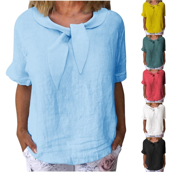 pstuiky Womens Summer Tops Fashion Short Sleeve Turtleneck Fashion Clothing Business Casual Loose Fit Solid Color Spring Tops Blouses for Women