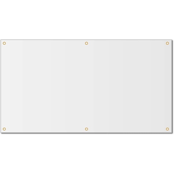 Milweb1 - Blank White Vinyl Banner Sign with Grommets (3'x4')