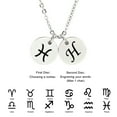 thumbnail image 3 of Personalized Round Constellation Initial Necklace - Engraved Zodiac Symbol Jewelry - Christmas Gift for Her - Stainless Steel - 18" Chain - Silver Pisces, 3 of 8