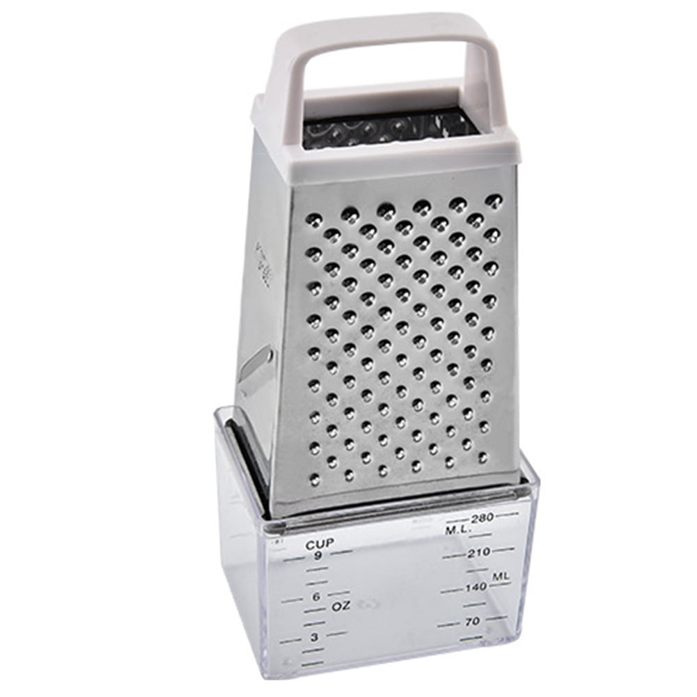 4 Sided Stainless Steel Grater With Plastic Container Everyday Use Kitchen Tool