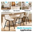 thumbnail image 5 of ClinQ 26 inch Swivel Counter Height Bar Stool Set of 3, Linen Upholstered Seat with Metal Legs and Back, Linen-Fabric, 5 of 6