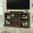 thumbnail image 3 of Sauder Fireplace TV Stand for TV's up to 75", Barrel Oak Finish, 3 of 7