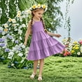 thumbnail image 5 of Delliss Sundress Girls Tiered Sleeveless Spaghetti Strap Dresses Summer Boho Smocked Tank A Line Swing Dress 4-14 Years, 5 of 7