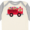 thumbnail image 4 of Inktastic Valentine Fire Truck Heart Bear Boys or Girls Long Sleeve Baby Bodysuit, 4 of 5