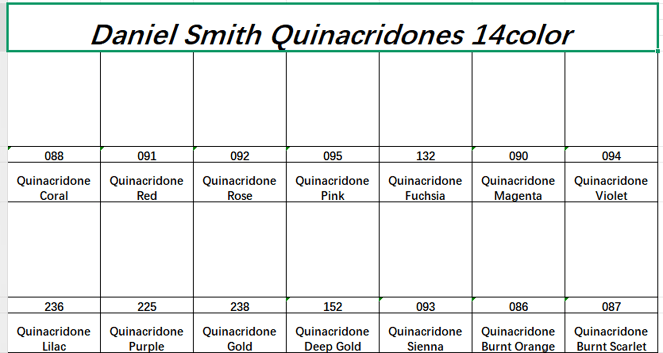 Daniel Smith Quinacridone watercolor 14 colors 1ml white iron box suitable for beginner artists watercolor
