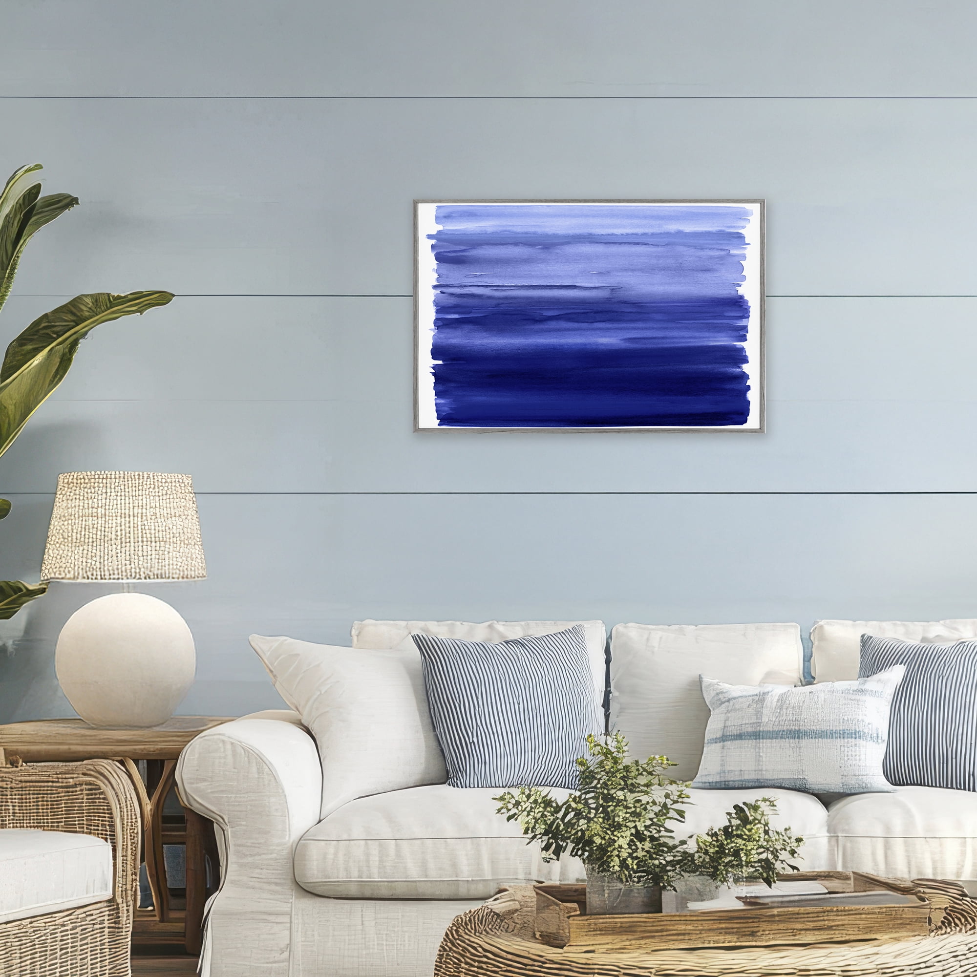 Stupell Industries Oceanic Ombre Blue Gray Framed Giclee Art, design by Allie Corbin