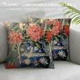 thumbnail image 3 of Shiartex   Pillow Cover Chinoiserie Monkey Decor Ginger Jar Red Cushion Cover Coral Peony Porcelain Pillow Cover Rustic Decorative Cushion Cases Home Decor for Couch Bedroom Sofa Living Room White, 3 of 5
