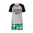 thumbnail image 3 of Odeerbi Christmas Pajamas for Family Plaid Holiday Short Sleeve Family Christmas Pajamas Matching Sets Mom Fashion Plaid Print Tops Pants Sleepwear Xmas Family Matching PJs Set Green, 3 of 5