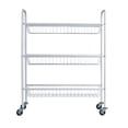 thumbnail image 5 of Household Essentials 3-Tier Slim Storage Cart, Heavy-Duty Steel Frame, Smooth Casters with Locks, Powder Coat Finish, Arched Handles, Easy to Assemble, Modern, Compact, White, 5 of 7
