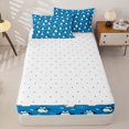 thumbnail image 4 of Erosebridal Scarf Penguin Snowflake Zipper Queen Comforter Set with Fitted Sheet and 2 Pillowcases,Ocean Animals Zipper Bedding Set For Boys,Reversible,4pcs, 4 of 7