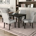 thumbnail image 3 of Modern Dining Table Set with 4 Thicken Cushion Chairs, 45.2'' x 29.5'' x 30.3'' Rectangular Breakfast Table with Upholstered Elegant Dining Chairs, Dining Table and Chairs w/Black Finish Legs, S462, 3 of 8