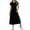 Black, variant on BRGZLK Womens Summer Modest Work Casual Solid Color Midi Knee Dress Pocket Short Sleeve Teacher Outfits Spring Travel Clothes