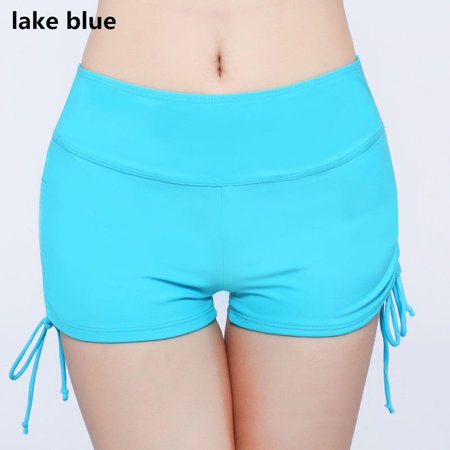 

Plain Women Ladies Skirt Bottoms Monokini Bikini Yoga Shorts LAKE BLUE XXXL