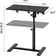 thumbnail image 2 of Laptop Desk Bedside Table with Wheels Laptop Stand for Couch Adjustable Tv Tray C End Table, Mobile Sofa Snack Table with Tiltable Top, Black, 2 of 12