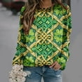 thumbnail image 1 of Xuyuer Womens St Patrick's Day Sweatshirt Shirt Shamrock Clover Printed Long Sleeve Pullover Tops, 1 of 7