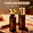 thumbnail image 6 of 2 Pack 50ml Rose Quartz Crystal Roller Bottles, Amber Glass Leak‑Proof Travel Perfume Essential Oil Containers with Gold Caps, 6 of 8