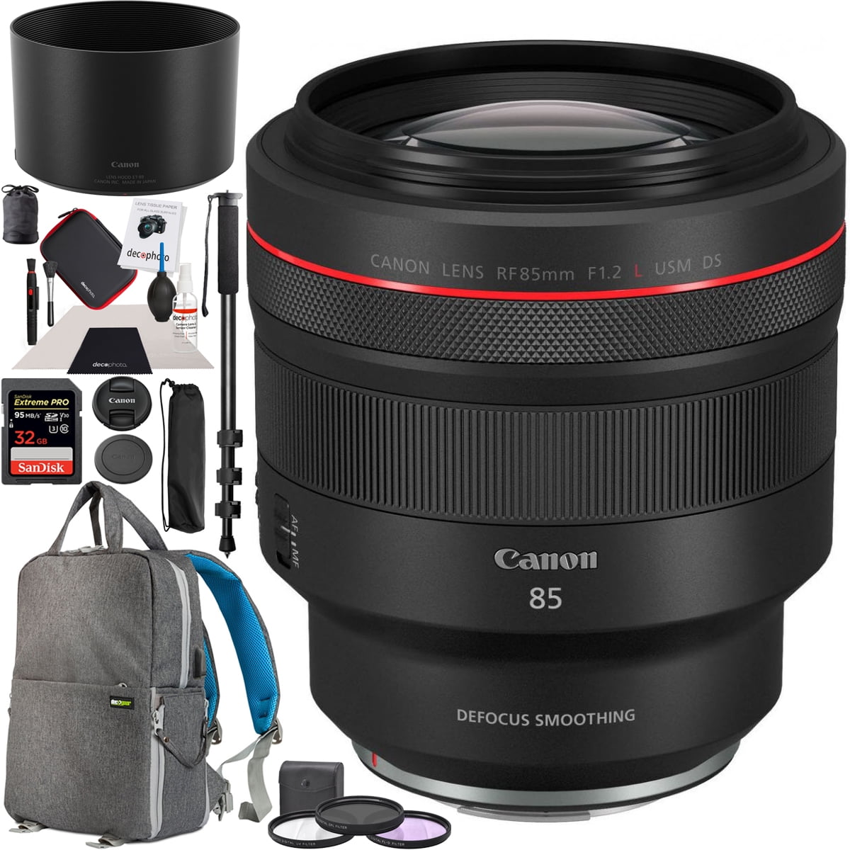 Canon RF 85mm F1.2 L USM Lens 3447C002 for EOS R System RF Mount