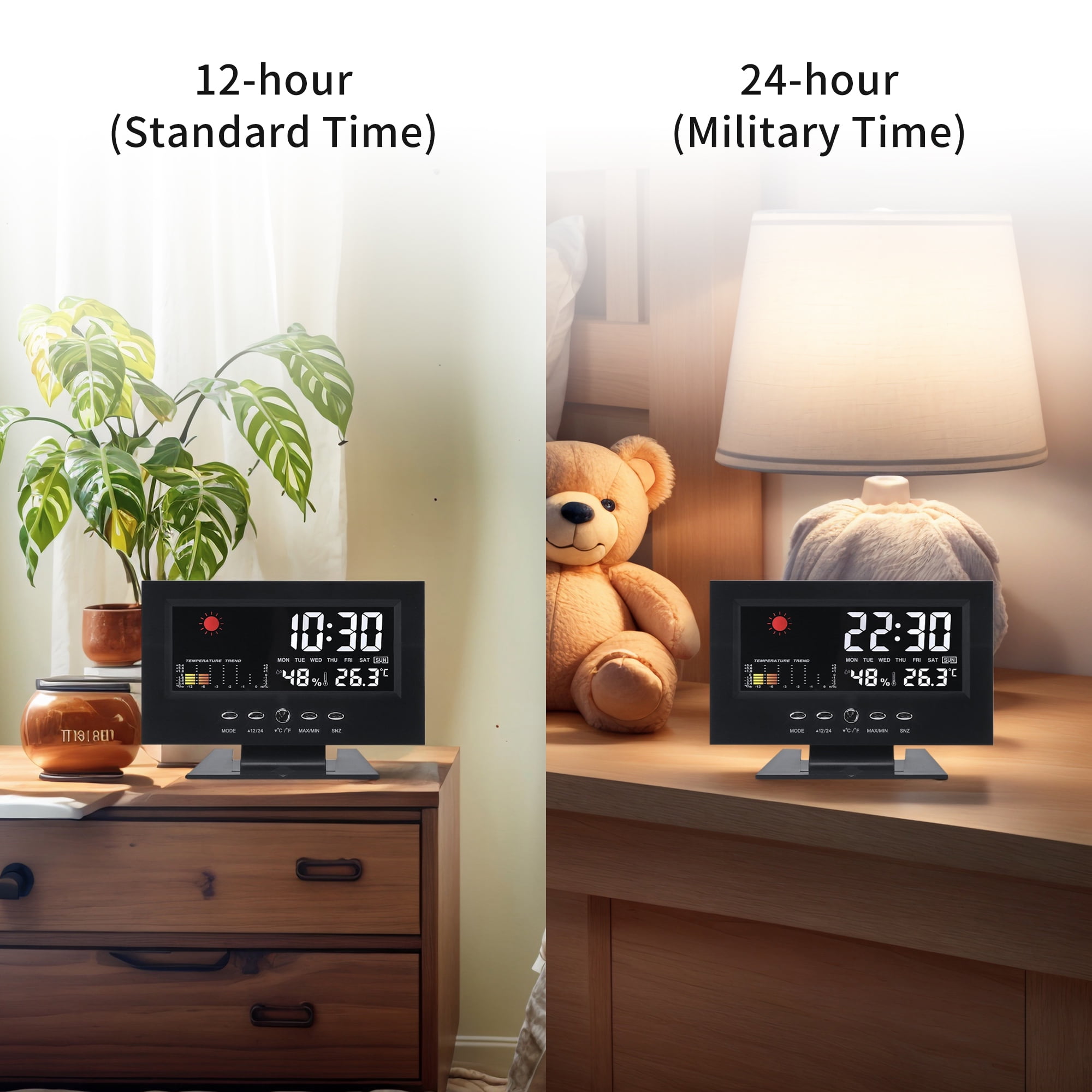 Unique Bargains Voice Activation Electric Alarm Clock Black 5.9"L x 2.2"W x 4.7"H