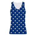 thumbnail image 3 of Uootdi Women's Tank Tops Sleeveless V Neck Polka Dot Print Blouses Retro Pin-Up Style Ribbed Knit Fabric Slim Fit Tops Gift, 3 of 7