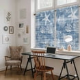 thumbnail image 5 of Haze Blue Coastal Kitchen Curtains 45 Inch Length, Summer Beach Nautical Starfish Coral Vintage Tiers Curtains for Bathroom Bedroom Cafe, Light Filtering Window Treatment Drapes 2 Panels 42"Wx45"L, 5 of 8