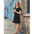 thumbnail image 6 of Arshiner Girls Summer Dress Tween Flutter Sleeve Pleated Front A Line Boho Beach Casual Dresses, 6 of 6