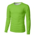 thumbnail image 6 of Dresfit Mens Thermal Shirts Crew Neck Big and Tall Tops Fall Oversized Solid Color Long Sleeve Baseball Shirt 2025 Knit Stretch Basic Fashion Green S, 6 of 7