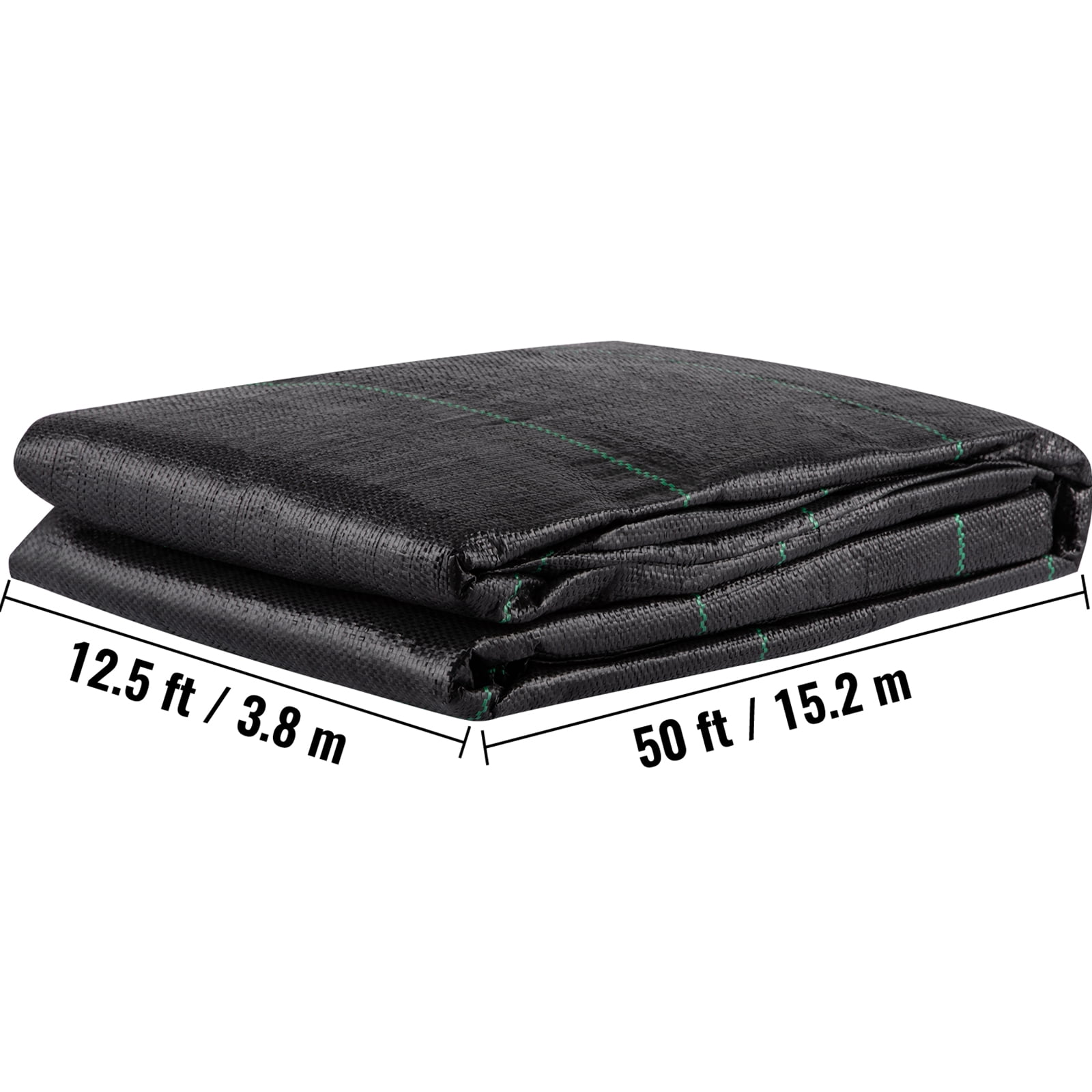 SKYSHALO Geotextile Fabric 12.5 x 50 ft 3.5oz Woven PP Driveway Drain Cloth Heavy Duty Underlayment for Soil Stabilization, w/ 600lbs Tensile Strength,Landscaping, Weed Barrier, Black