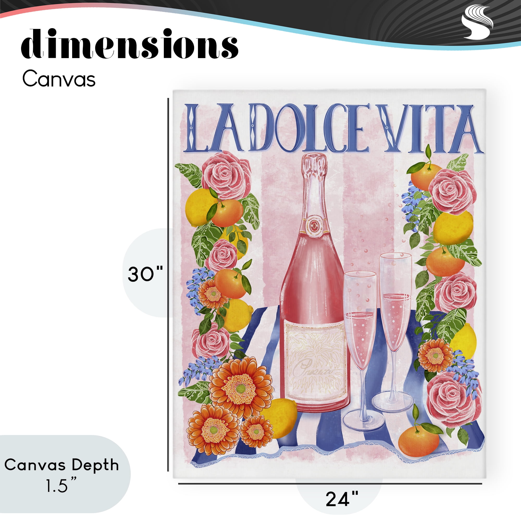 Stupell Industries Pink Champagne Picnic Canvas Wall Art, design by Lori Mosley