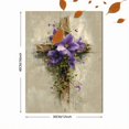 thumbnail image 3 of Qisvanset Toile Murale Croix de Clématite Violette 15,75 X 11,81 Pouces, 3 of 8