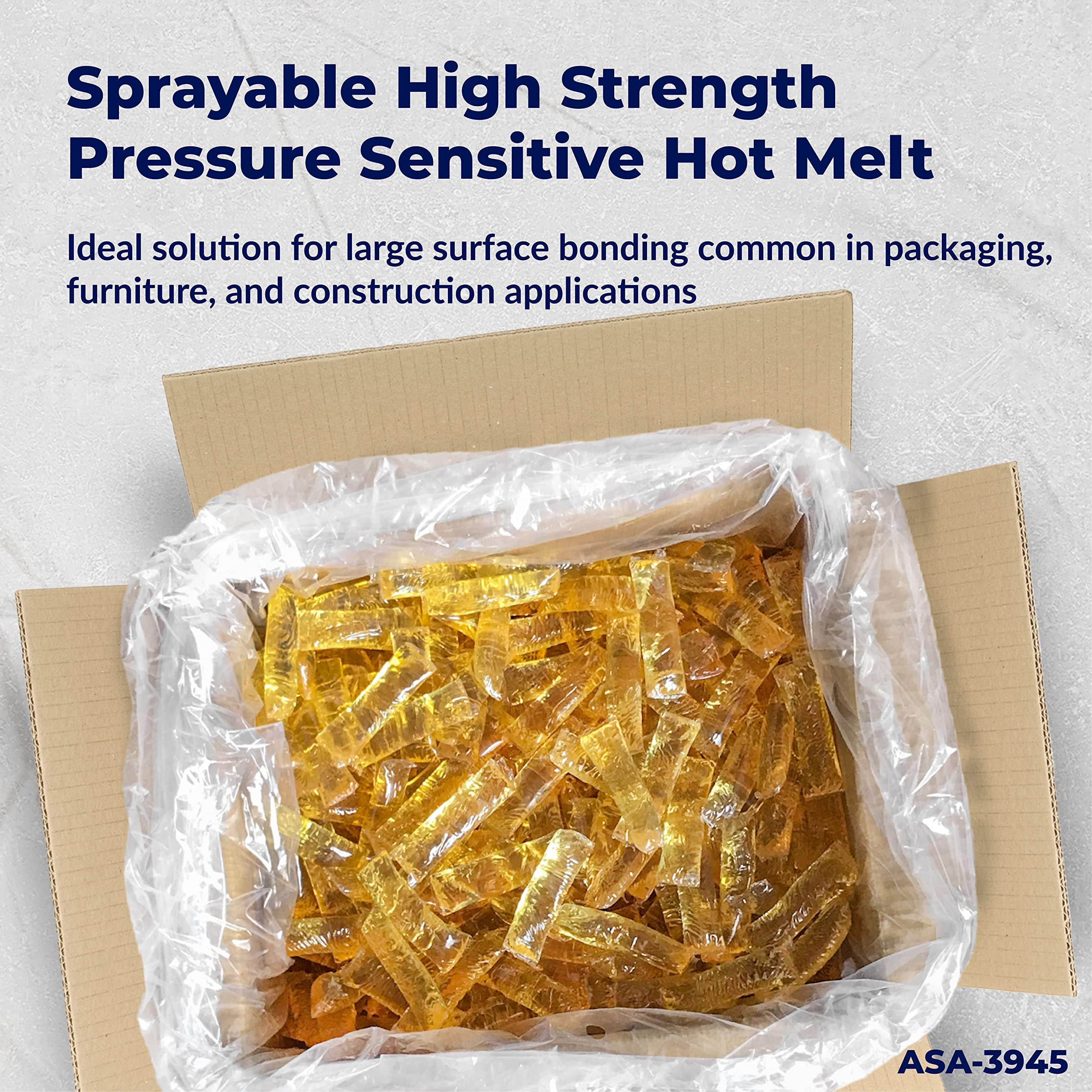 ASA High Strength Hot Melt Adhesive for Plastic, Furniture, Packaging & Construction, 35 lbs