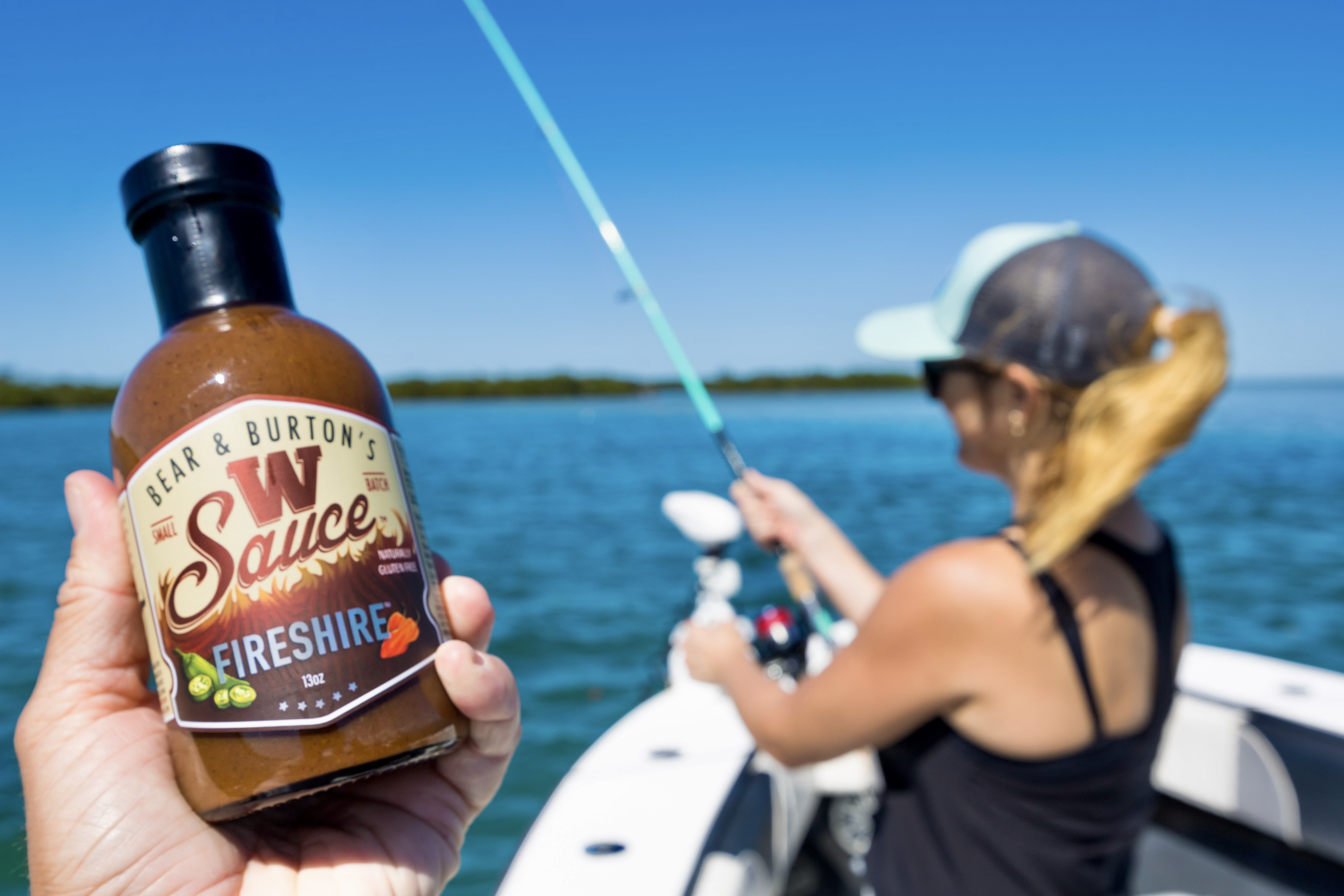 (4 pack) Bear & Burton's W Sauce; FIRESHIRE - Spicy - America's Worcestershire 12 oz Bottle All Natural