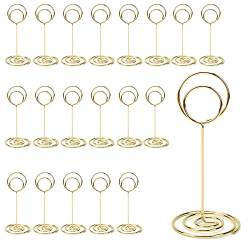 Table Number Card Holders 25 Pack Wire Shape Photo Holder Picture Stand P Silver for sale online 