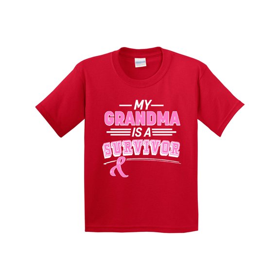 Inktastic My Grandma is a Survivor Breast Cancer Awareness Youth T-Shirt
