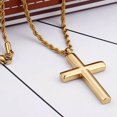 thumbnail image 2 of QQTDFG High Quality Women Mens Stainless Steel Cross Pendant Necklace Chain Gold/Silver-Gold, 2 of 6