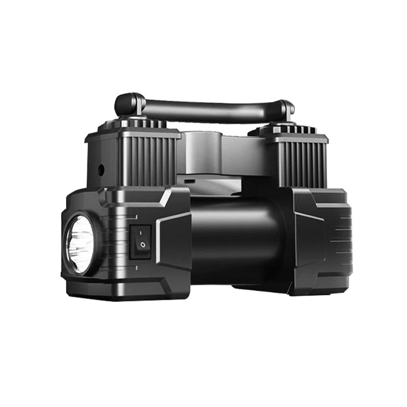 12V Portable Car Tire Inflator Pump with Light, 150W High-Power Multi-Function Analog Pressure Gauge, 35cm Hose, 3 Nozzles for Cars, Bikes, Balls, 45L/min, 0-35 PSI in 5-10 mins