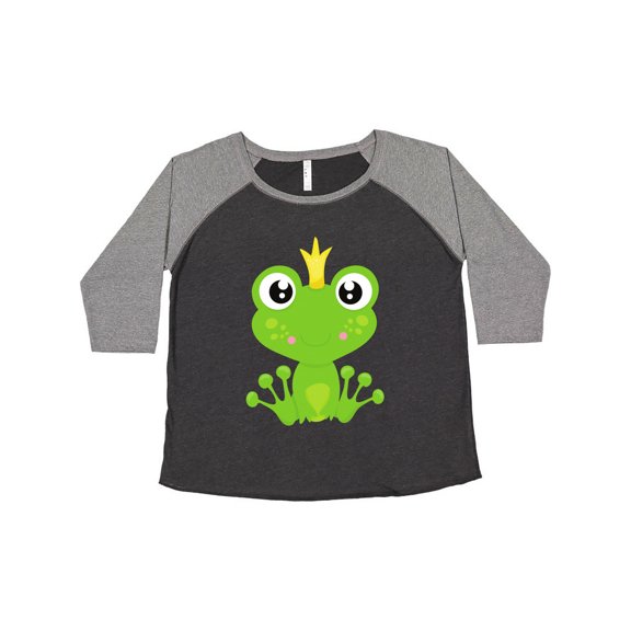Inktastic Cute Frog, Green Frog, Frog Prince, Crown Women's Plus Size T-Shirt