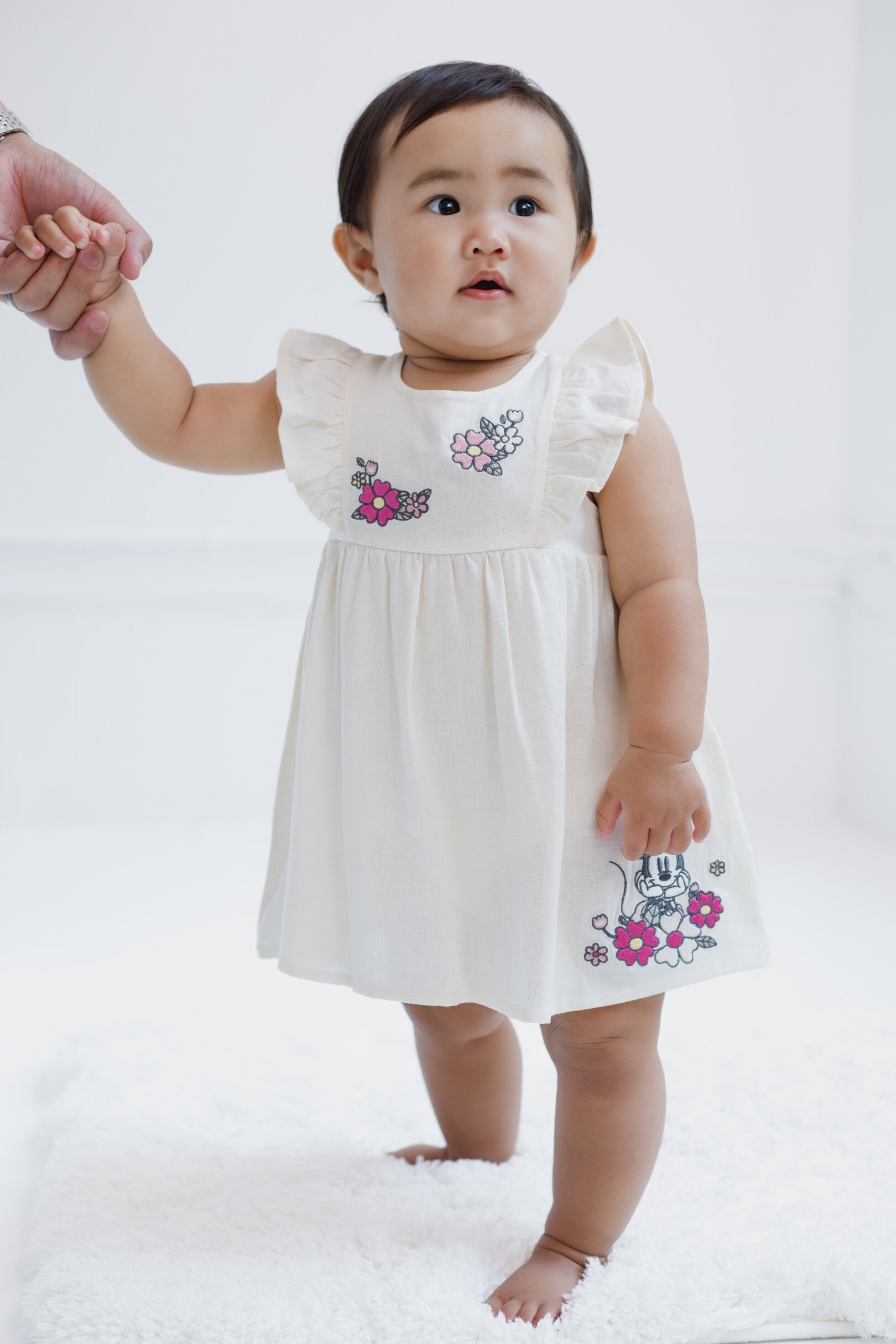 Disney Minnie Mouse Linen Matching Family Dress Newborn to Infant