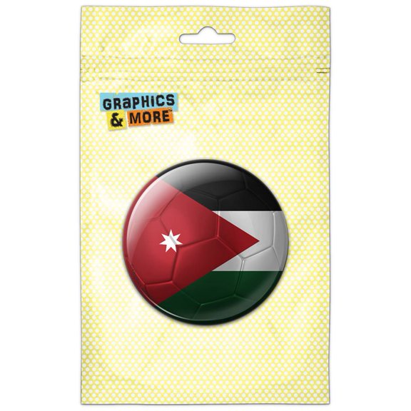 Jordan Flag Soccer Ball Futbol Football Pinback Button Pin Badge